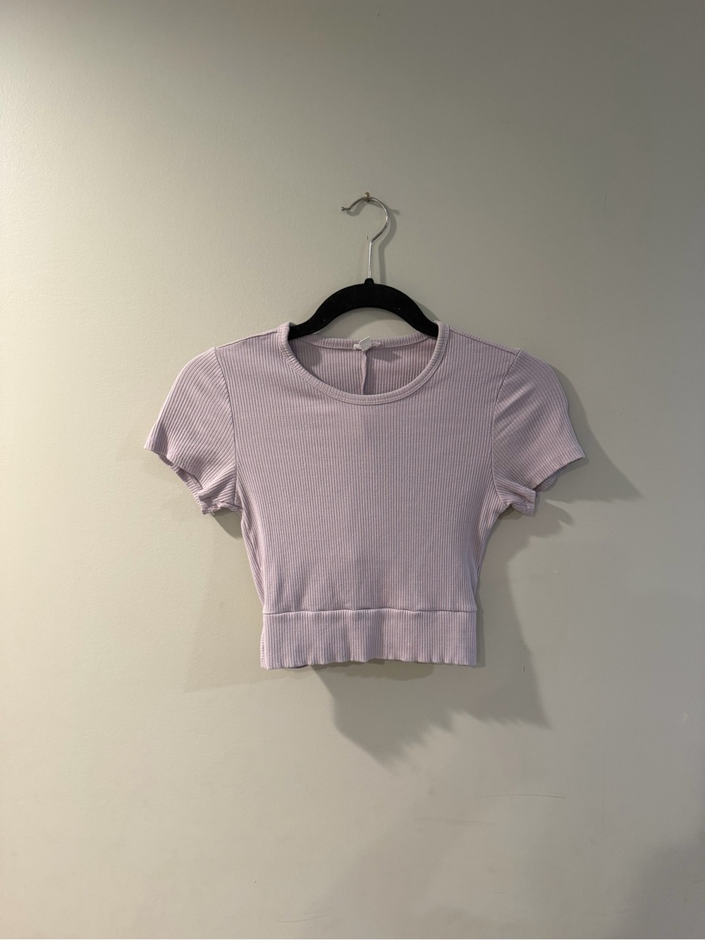 Garage Lavender Ribbed Tie-Back Crop Top - Picture 2 of 3